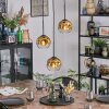 Ripoll Hanglamp, Kogellampje, Cluster hanglamp Goud, Duidelijk, 3-lichts