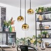 Ripoll Hanglamp, Kogellampje, Cluster hanglamp Goud, Duidelijk, 3-lichts