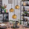 Ripoll Hanglamp, Kogellampje, Cluster hanglamp Goud, Duidelijk, 3-lichts