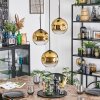 Ripoll Hanglamp, Kogellampje, Cluster hanglamp Goud, Duidelijk, 3-lichts