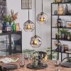 Ripoll Hanglamp, Kogellampje, Cluster hanglamp Duidelijk, Rookkleurig, 3-lichts