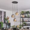 Ripoll Hanglamp, Kogellampje, Cluster hanglamp Duidelijk, Rookkleurig, 3-lichts