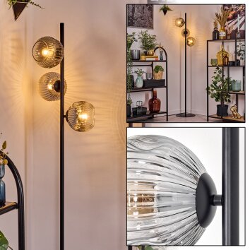 Ripoll Staande lamp Duidelijk, Rookkleurig, 3-lichts