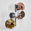 Ripoll Kogellampje, Wandlamp Chroom, Goud, Koperkleurig, Rookkleurig, 3-lichts