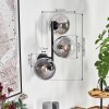 Gastor Kogellampje, Wandlamp Duidelijk, Rookkleurig, 3-lichts