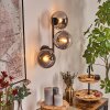 Gastor Kogellampje, Wandlamp Duidelijk, Rookkleurig, 3-lichts