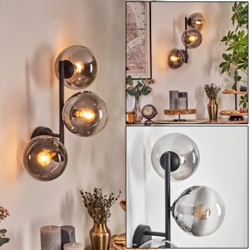 Gastor Kogellampje, Wandlamp Duidelijk, Rookkleurig, 3-lichts