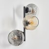 Ripoll Kogellampje, Wandlamp Amber, Duidelijk, Rookkleurig, 3-lichts