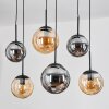 Gastor Hanglamp, Kogellampje, Hanglamp Amber, Rookkleurig, 6-lichts