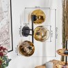 Ripoll Kogellampje, Wandlamp Goud, Duidelijk, 3-lichts