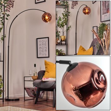 Ripoll Staande lamp, Booglampen Zwart, 1-licht