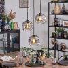 Ripoll Hanglamp, Kogellampje, Cluster hanglamp Duidelijk, Rookkleurig, 3-lichts
