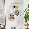 Gastor Kogellampje, Wandlamp Amber, Duidelijk, Rookkleurig, 3-lichts