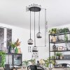 Ripoll Hanglamp, Kogellampje, Cluster hanglamp Chroom, Rookkleurig, 3-lichts