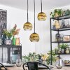 Ripoll Hanglamp, Kogellampje, Cluster hanglamp Goud, Duidelijk, 3-lichts