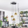 Ripoll Hanglamp, Kogellampje, Cluster hanglamp Goud, Duidelijk, 3-lichts