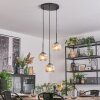 Ripoll Hanglamp, Kogellampje, Cluster hanglamp Chroom, Duidelijk, Rookkleurig, 3-lichts