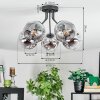 Ripoll Plafondlamp, Kogellampje Chroom, Duidelijk, Rookkleurig, 5-lichts