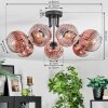 Ripoll Plafondlamp, Kogellampje Duidelijk, Koperkleurig, 7-lichts