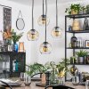 Ripoll Hanglamp, Kogellampje, Cluster hanglamp Amber, Duidelijk, 4-lichts
