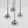 Ripoll Hanglamp, Kogellampje, Cluster hanglamp Duidelijk, Rookkleurig, 4-lichts