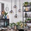 Ripoll Hanglamp, Kogellampje, Cluster hanglamp Duidelijk, Rookkleurig, 4-lichts