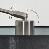 Soungou Staande lamp, Booglampen Nikkel mat, Zwart, 1-licht, Stoffen kap