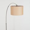 Soungou Staande lamp, Booglampen Nikkel mat, Zwart, 1-licht, Stoffen kap