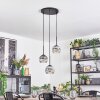 Ripoll Hanglamp, Kogellampje, Cluster hanglamp Duidelijk, Rookkleurig, 3-lichts