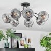 Ripoll Plafondlamp, Kogellampje Chroom, Duidelijk, Rookkleurig, 7-lichts