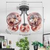 Ripoll Plafondlamp, Kogellampje Duidelijk, Koperkleurig, 5-lichts