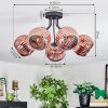 Ripoll Plafondlamp, Kogellampje Koperkleurig, 5-lichts