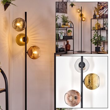 Ripoll Staande lamp Goud, Duidelijk, Koperkleurig, Rookkleurig, 3-lichts