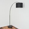 Soungou Staande lamp, Booglampen Chroom, Zwart, 1-licht, Stoffen kap