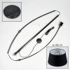 Bassagoda Staande lamp, Booglampen Chroom, Zwart, 1-licht, Stoffen lampenkap