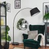 Bassagoda Staande lamp, Booglampen Chroom, Zwart, 1-licht, Stoffen lampenkap