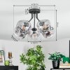 Ripoll Plafondlamp, Kogellampje Duidelijk, Rookkleurig, 5-lichts