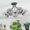 Ripoll Plafondlamp, Kogellampje Chroom, Duidelijk, Rookkleurig, 5-lichts