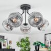 Ripoll Plafondlamp, Kogellampje Chroom, Duidelijk, Rookkleurig, 5-lichts