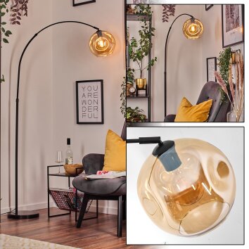 Ripoll Staande lamp, Booglampen Zwart, 1-licht