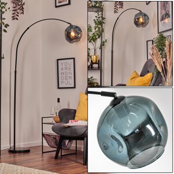 Ripoll Staande lamp, Booglampen Zwart, 1-licht