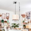 Bassagoda Hanglamp, Hanglamp Beige, Wit, 1-licht