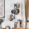 Koyoto Kogellampje, Wandlamp Chroom, Duidelijk, Rookkleurig, 3-lichts