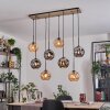 Ripoll Hanglamp, Kogellampje, Hanglamp Natuurlijke kleuren, Zwart, 8-lichts