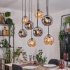 Ripoll Hanglamp, Kogellampje, Hanglamp Natuurlijke kleuren, Zwart, 8-lichts