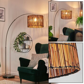 Cando Staande lamp, Booglampen Nikkel mat, Zwart, 1-licht