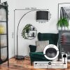 Bassagoda Staande lamp, Booglampen Chroom, Zwart, 1-licht, Stoffen lampenkap