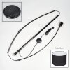 Bassagoda Staande lamp, Booglampen Chroom, Zwart, 1-licht, Stoffen lampenkap
