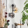Gastor Kogellampje, Wandlamp Amber, Duidelijk, Rookkleurig, 3-lichts