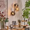 Gastor Kogellampje, Wandlamp Amber, Duidelijk, Rookkleurig, 3-lichts